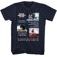 Thumbnail for FERRIS BEULLERS DAY OFF-FBDO QUOTES-NAVY ADULT S/S TSHIRT