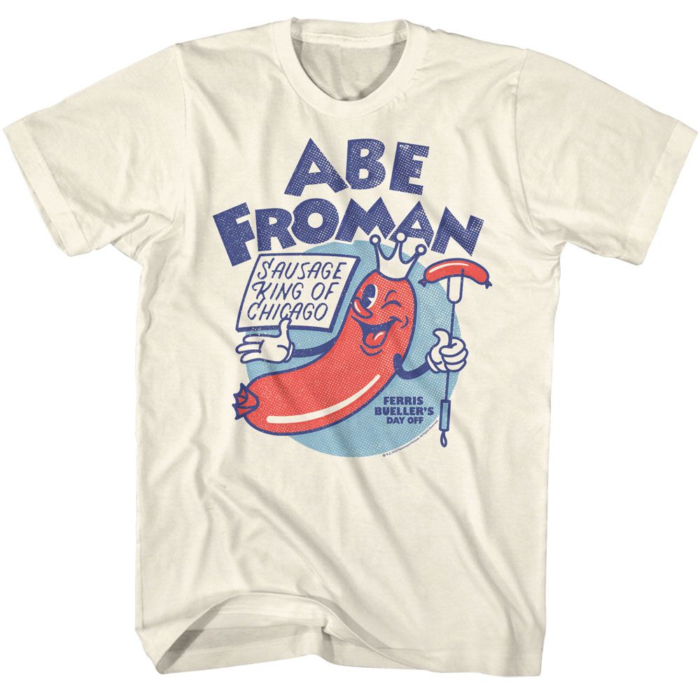 FERRIS BEULLERS DAY OFF-FBDO CHICAGO SAUSAGE KING-NATURAL ADULT S/S TSHIRT