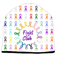 Thumbnail for BRIEF INSANITY Cancer Fight Club White Beanie