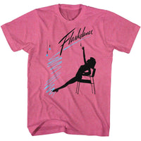 Thumbnail for FLASHDANCE-FLASHDANCE SILHOUETTE CHAINPULL-RETRO PINK HEATHER ADULT S/S TSHIRT