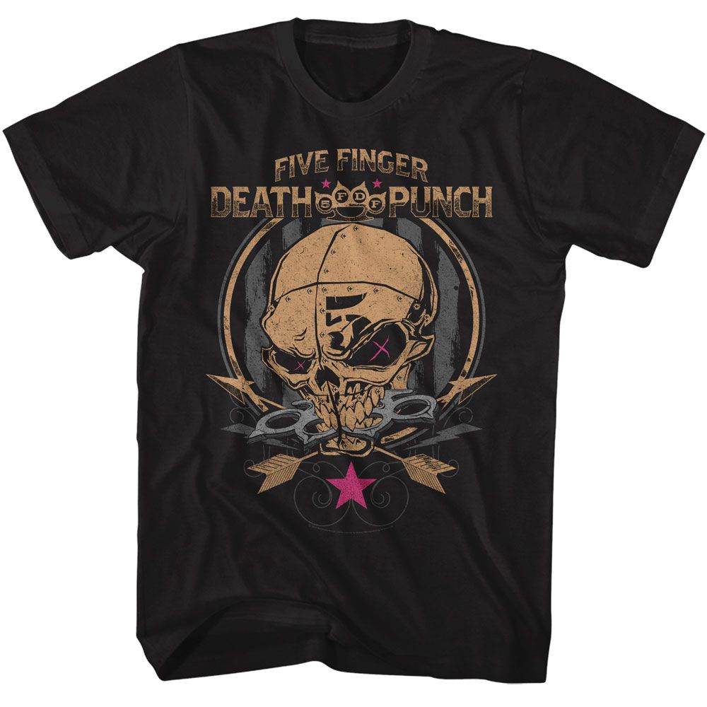 FFDP-FIVE FINGER DEATH PUNCH SKULL AND ARROWS-BLACK ADULT S/S TSHIRT