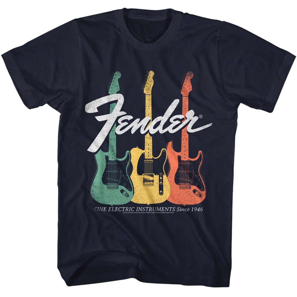 FENDER-FENDER ELECTRIC INSTRUMENTS-NAVY ADULT S/S TSHIRT