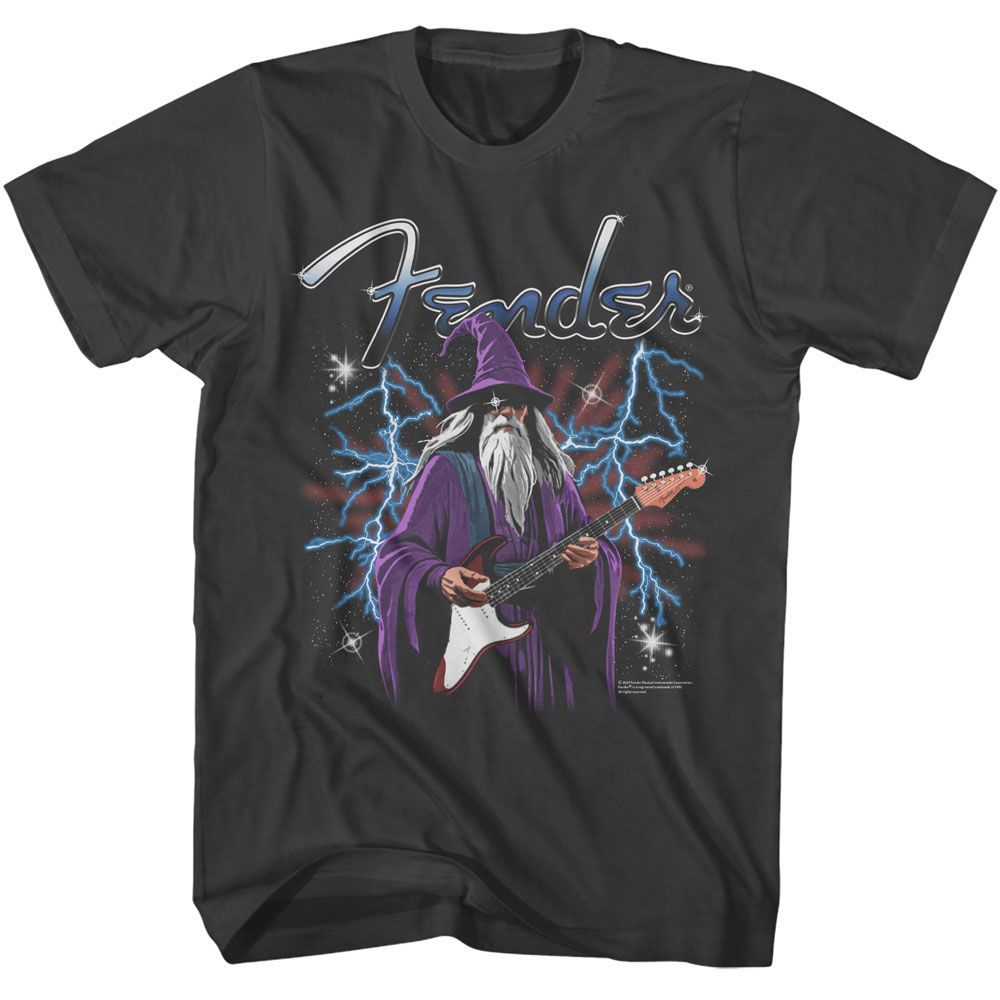FENDER-FENDER WIZARD PLAYING STRAT-SMOKE ADULT S/S TSHIRT