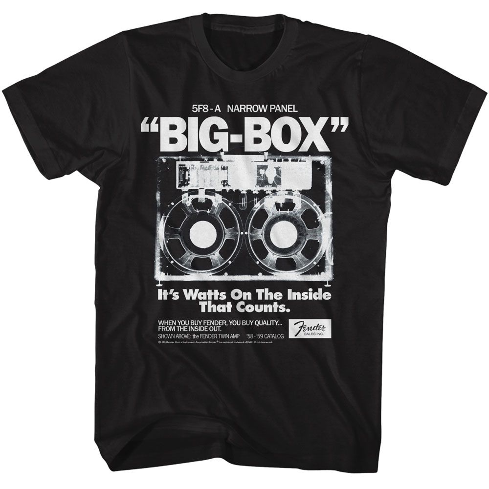 FENDER-FENDER BIG BOX-BLACK ADULT S/S TSHIRT