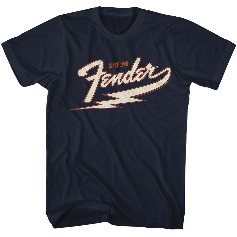 FENDER-FENDER BOLT-NAVY ADULT S/S TSHIRT