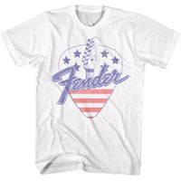 Thumbnail for FENDER-FENDER AMERICA GUITAR PICK-WHITE ADULT S/S TSHIRT
