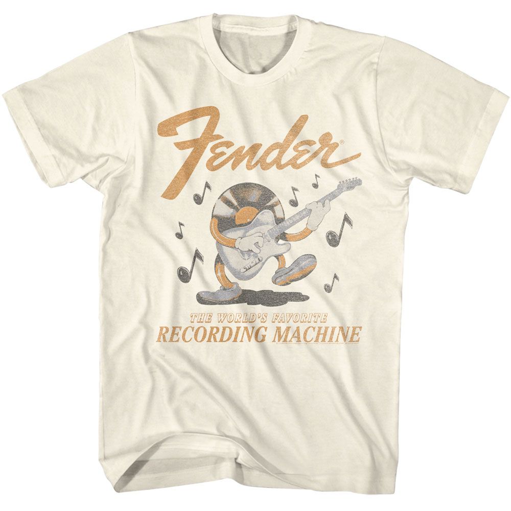 FENDER-FENDER RECORDING MACHINE-NATURAL ADULT S/S TSHIRT