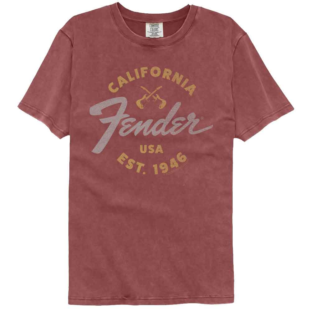 FENDER-FENDER CALIFORNIA 1946-BRICK ADULT S/S COMFORT COLOR TSHIRT