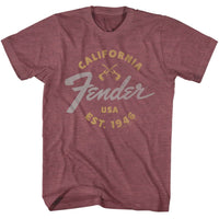 Thumbnail for FENDER-FENDER CALIFORNIA 1946-VINTAGE MAROON HEATHER ADULT S/S TSHIRT