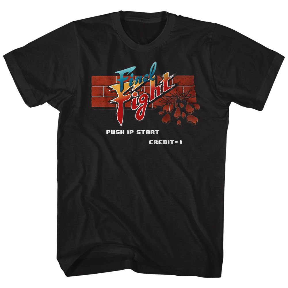 FINAL FIGHT-ARCADE-BLACK ADULT S/S TSHIRT
