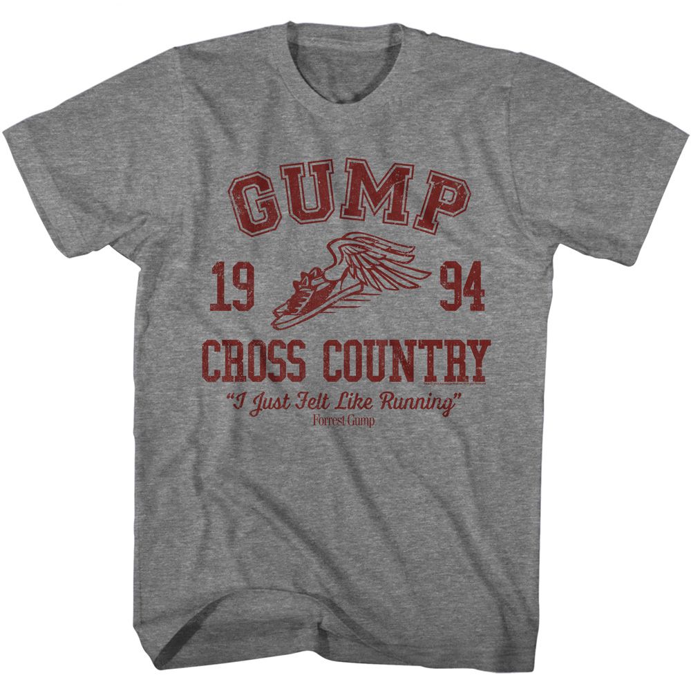 FORREST GUMP-FORREST GUMP CROSS COUNTRY-GRAPHITE HEATHER ADULT S/S TSHIRT