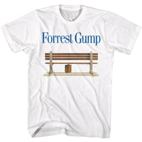Thumbnail for FORREST GUMP-FORREST GUMP LOGO AND BENCH-WHITE ADULT S/S TSHIRT