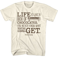 Thumbnail for FORREST GUMP-FORREST GUMP LIKE A BOX OF CHOCOLATES-NATURAL ADULT S/S TSHIRT