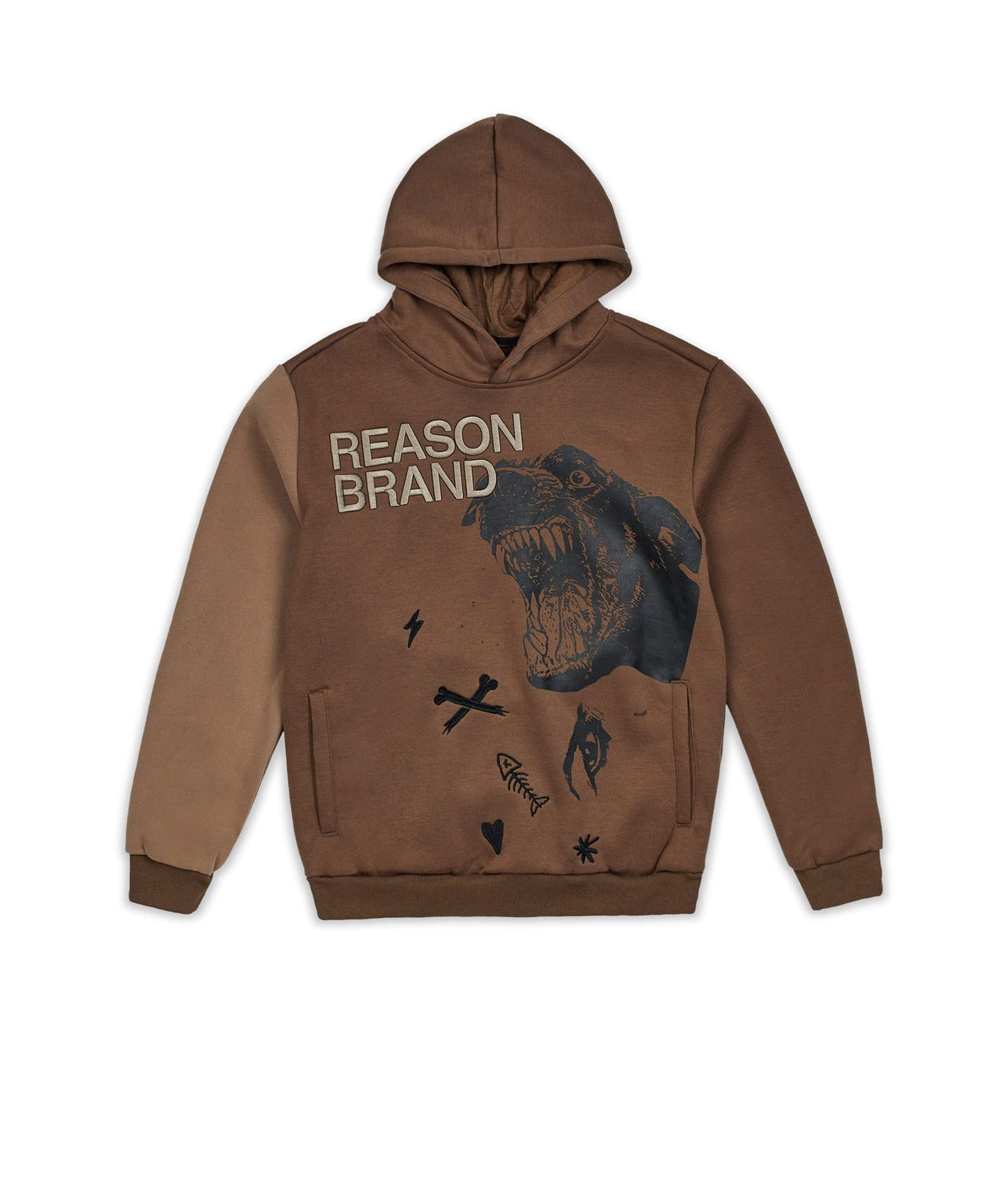 Doberman Embroidered Applique Long Sleeve Hoodie