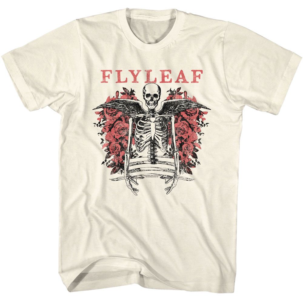 FLY LEAF-FLY LEAF WINGED SKELETON-NATURAL ADULT S/S TSHIRT