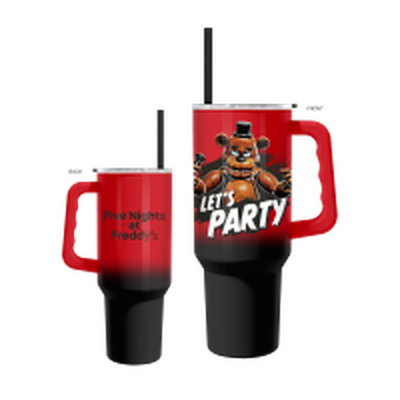 Five Nights At Freddy's Special Delivery Freddy Let's Party Ombre 40oz Stainless Steel Tumbler w Handle – 12 pc ppk ($13.75 each)