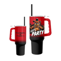 Thumbnail for Five Nights At Freddy's Special Delivery Freddy Let's Party Ombre 40oz Stainless Steel Tumbler w Handle – 12 pc ppk ($13.75 each)