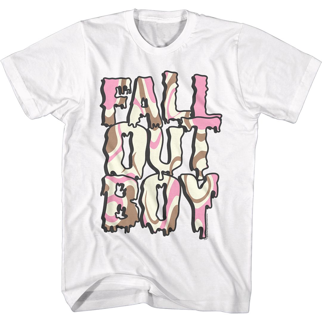 FALL OUT BOY NEAPOLITAN LOGO WHITE ADULT S/S TSHIRT