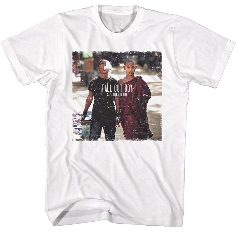 FALL OUT BOY-FOB SAVE ROCK AND ROLL-WHITE ADULT S/S TSHIRT