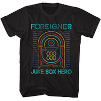 Thumbnail for FOREIGNER-FOREIGNER JUKE BOX HERO-BLACK ADULT S/S TSHIRT