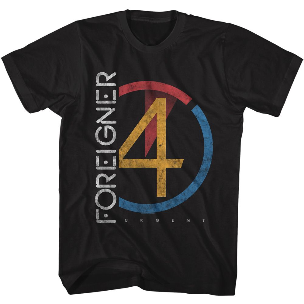 FOREIGNER-FOREIGNER URGENT-BLACK ADULT S/S TSHIRT