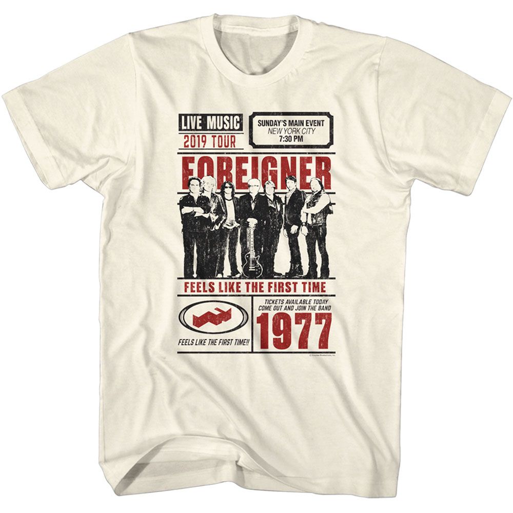 FOREIGNER-FOREIGNER LIVE-NATURAL ADULT S/S TSHIRT