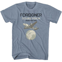 Thumbnail for FOREIGNER-FOREIGNER DOUBLE VISION-INDIGO HEATHER ADULT S/S TSHIRT