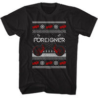 Thumbnail for FOREIGNER-FOREIGNER CHRISTMAS XMAS SWEATER-BLACK ADULT S/S TSHIRT