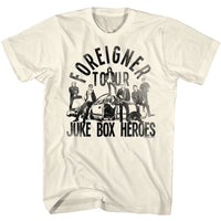 Thumbnail for FOREIGNER-FOREIGNER JUKE BOX HEROES-NATURAL ADULT S/S TSHIRT
