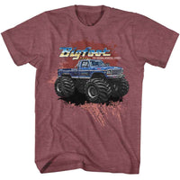 Thumbnail for BIGFOOT-BIGFOOT SPLATTER BACKGROUND-VINTAGE MAROON HEATHER ADULT S/S TSHIRT
