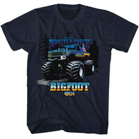 Thumbnail for BIGFOOT-BIGFOOT TRUCK AND TREES-NAVY ADULT S/S TSHIRT