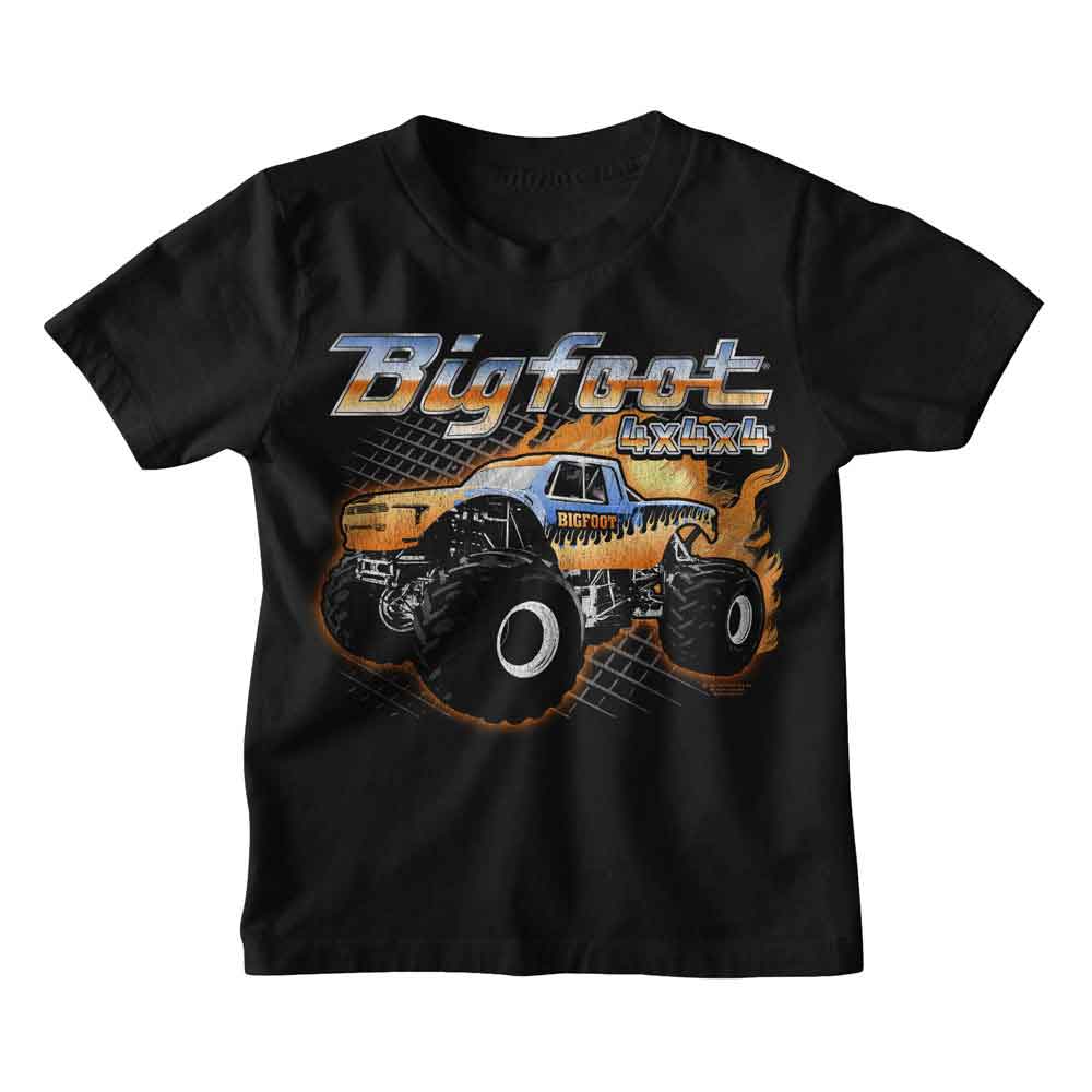 Bigfoot - Truck With Flames Toddler T-Shirt