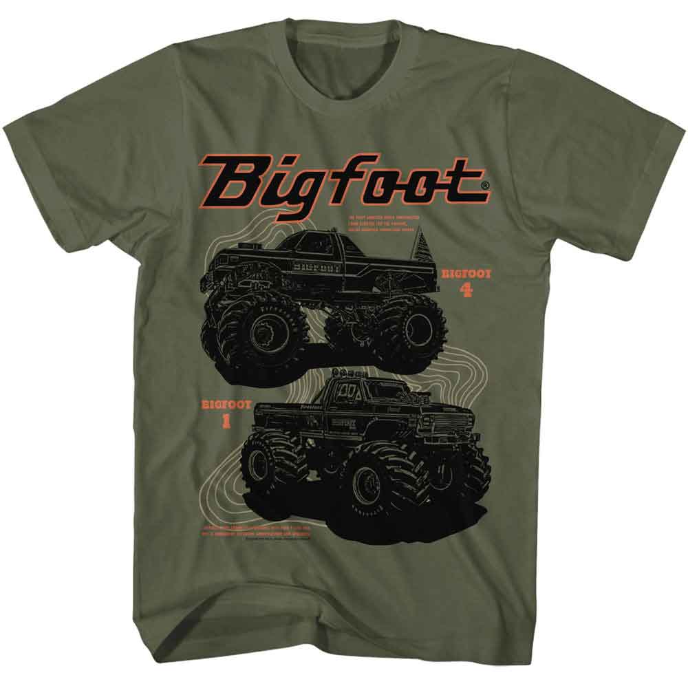 BIGFOOT-BIGFOOT 1 AND 4-MILITARY GREEN ADULT S/S TSHIRT
