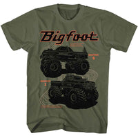 Thumbnail for BIGFOOT-BIGFOOT 1 AND 4-MILITARY GREEN ADULT S/S TSHIRT