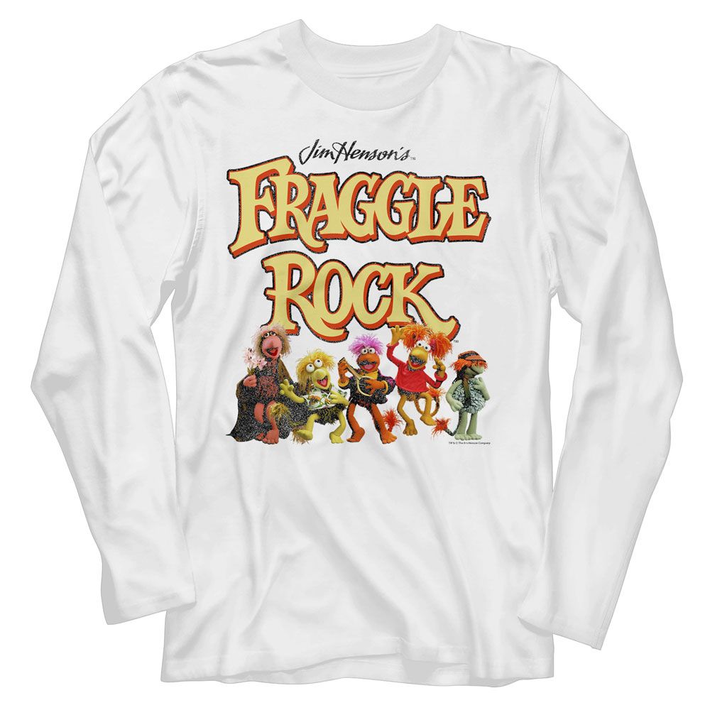 FRAGGLE ROCK-FRAGGLE ROCK AND LOGO-WHITE ADULT L/S TSHIRT