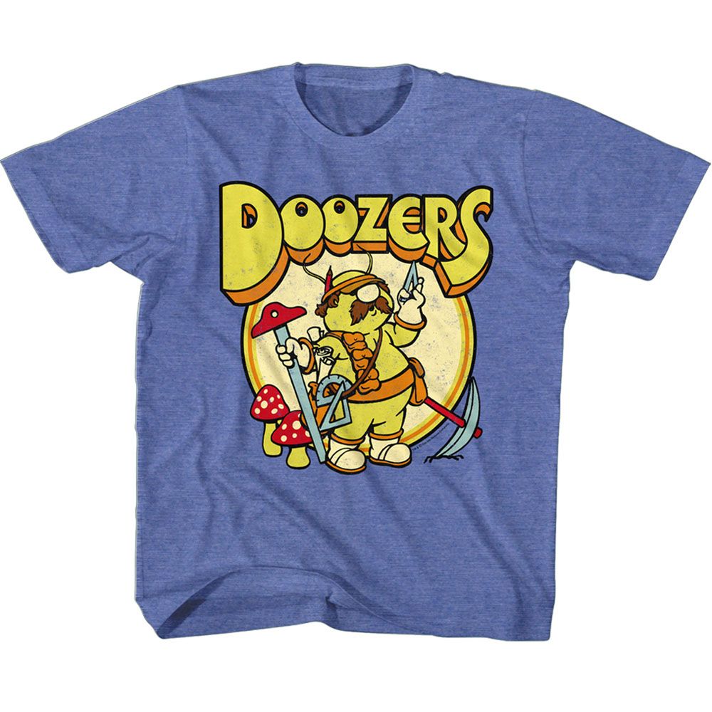 FRAGGLE ROCK-DOOZERS RETRO CIRCLE-ROYAL HEATHER YOUTH S/S TSHIRT