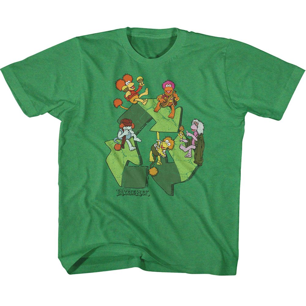 FRAGGLE ROCK-RECYCLE SYMBOL-VINTAGE GREEN TODDLER S/S TSHIRT