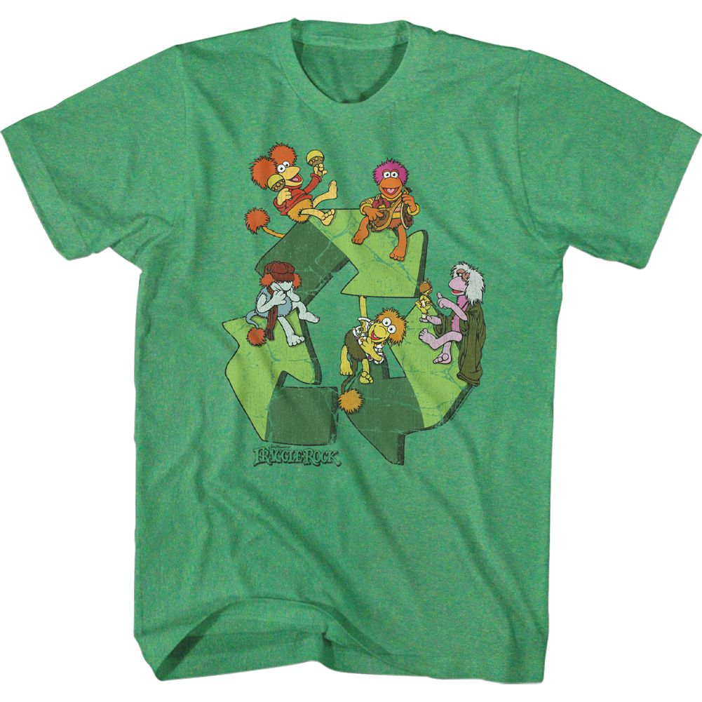FRAGGLE ROCK-RECYCLE SYMBOL-KELLY HEATHER ADULT S/S TSHIRT