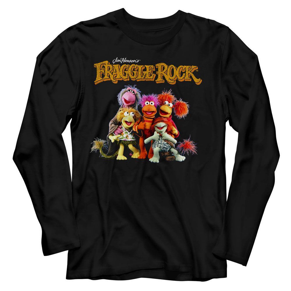 FRAGGLE ROCK-FRAGGLE ROCK GROUP SHOT-BLACK ADULT L/S TSHIRT