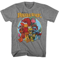 Thumbnail for FRAGGLE ROCK-FRAGGLE ROCK DRAWN FRAGGLES-GRAPHITE HEATHER ADULT S/S TSHIRT