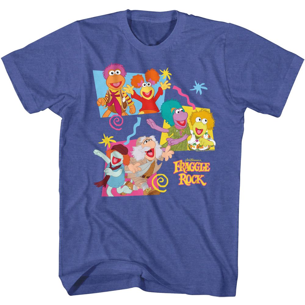 FRAGGLE ROCK-FRAGGLE ROCK FRAGGLES IN BOXES-ROYAL HEATHER ADULT S/S TSHIRT