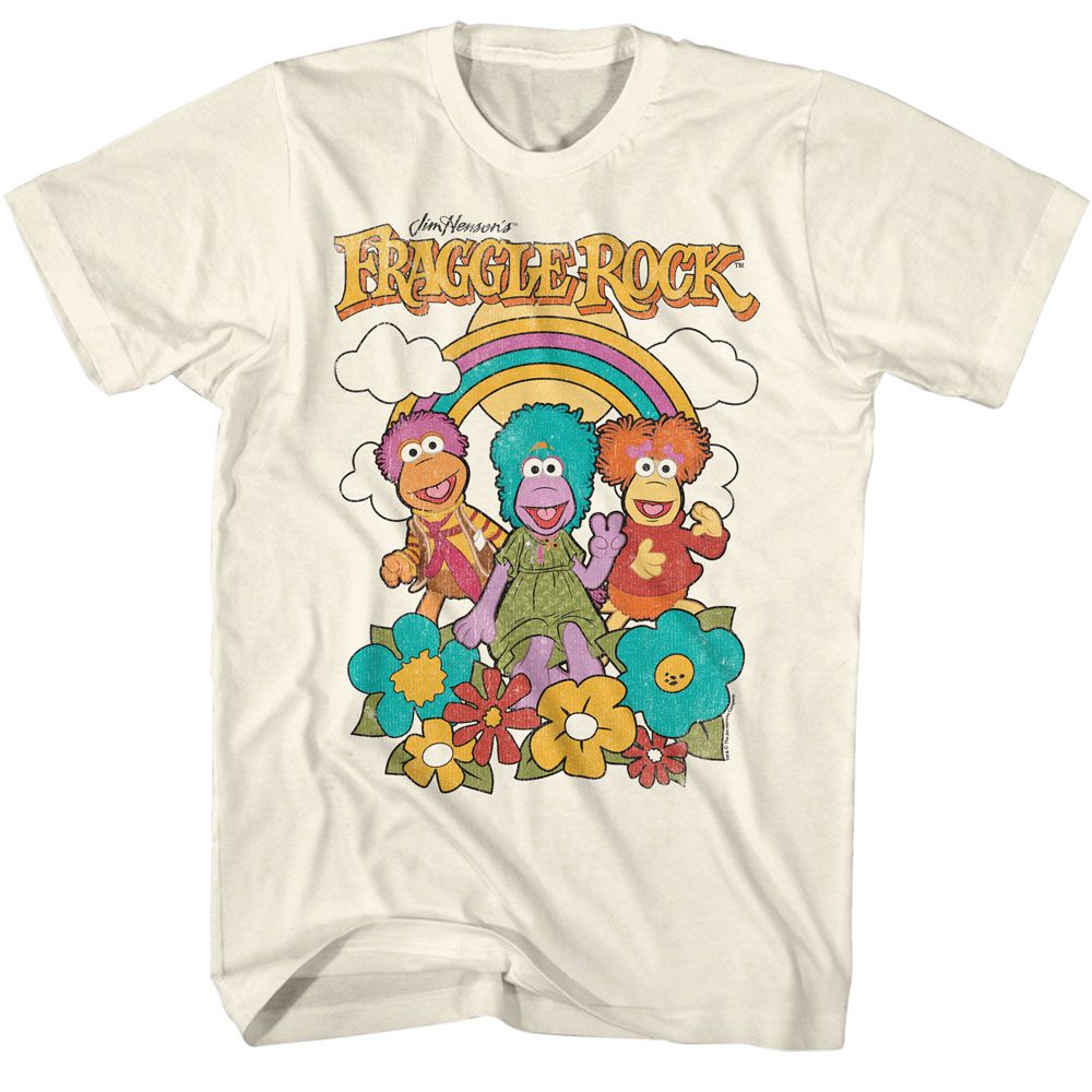 FRAGGLE ROCK-FRAGGLE ROCK RAINBOW-NATURAL ADULT S/S TSHIRT