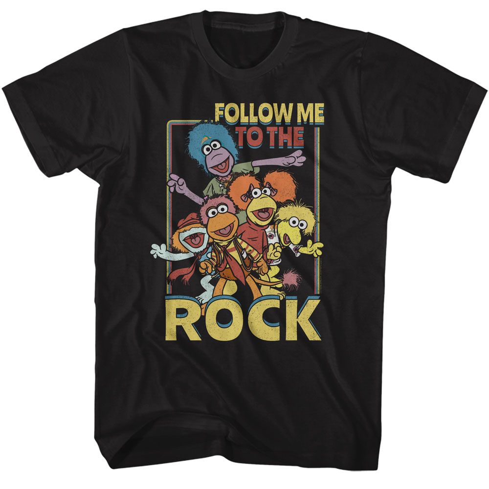 FRAGGLE ROCK-FRAGGLE ROCK FOLLOW ME TO THE ROCK-BLACK ADULT S/S TSHIRT