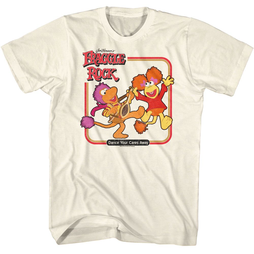 FRAGGLE ROCK-FRAGGLE ROCK DANCE SQUARES-NATURAL ADULT S/S TSHIRT