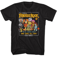 Thumbnail for FRAGGLE ROCK-FRAGGLE ROCK COMIC COVER STYLE-BLACK ADULT S/S TSHIRT