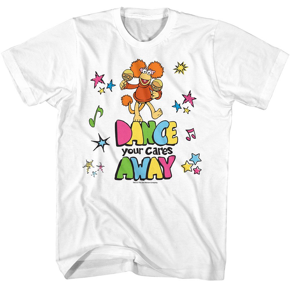 FRAGGLE ROCK-FRAGGLE ROCK COLOR DANCE-WHITE ADULT S/S TSHIRT