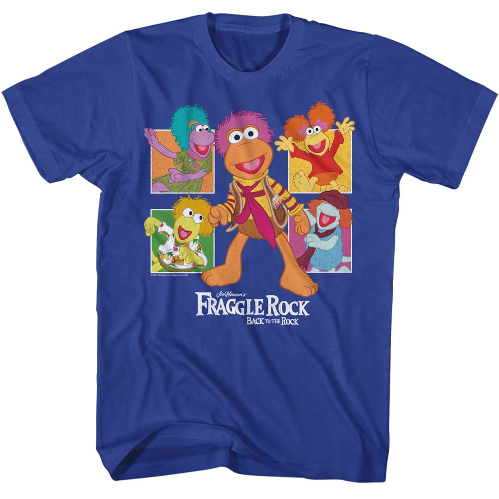 FRAGGLE ROCK-FRAGGLE ROCK FOUR SQUARES-ROYAL ADULT S/S TSHIRT