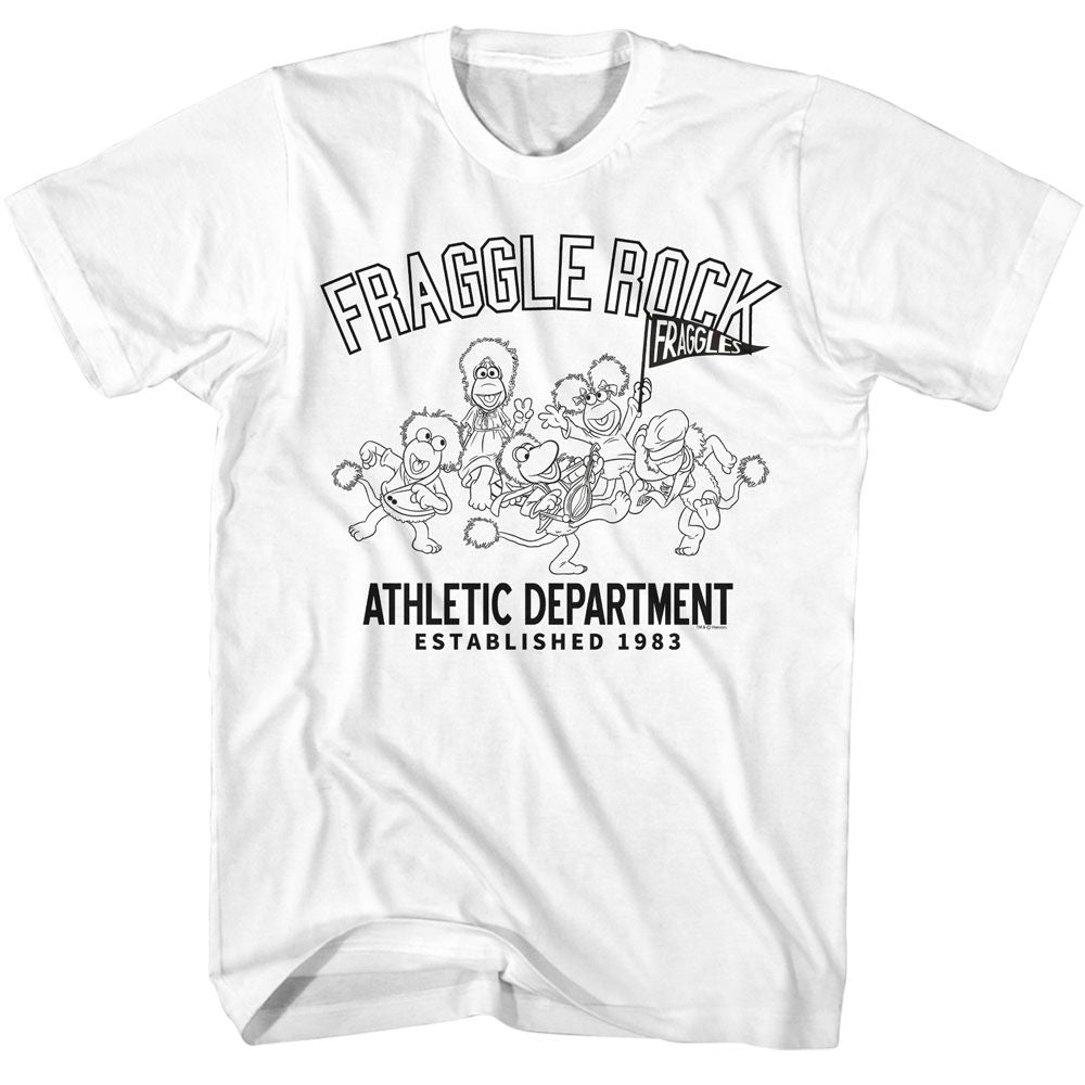 FRAGGLE ROCK-FRAGGLE ROCK ATHLETIC DEPARTMENT-WHITE ADULT S/S TSHIRT