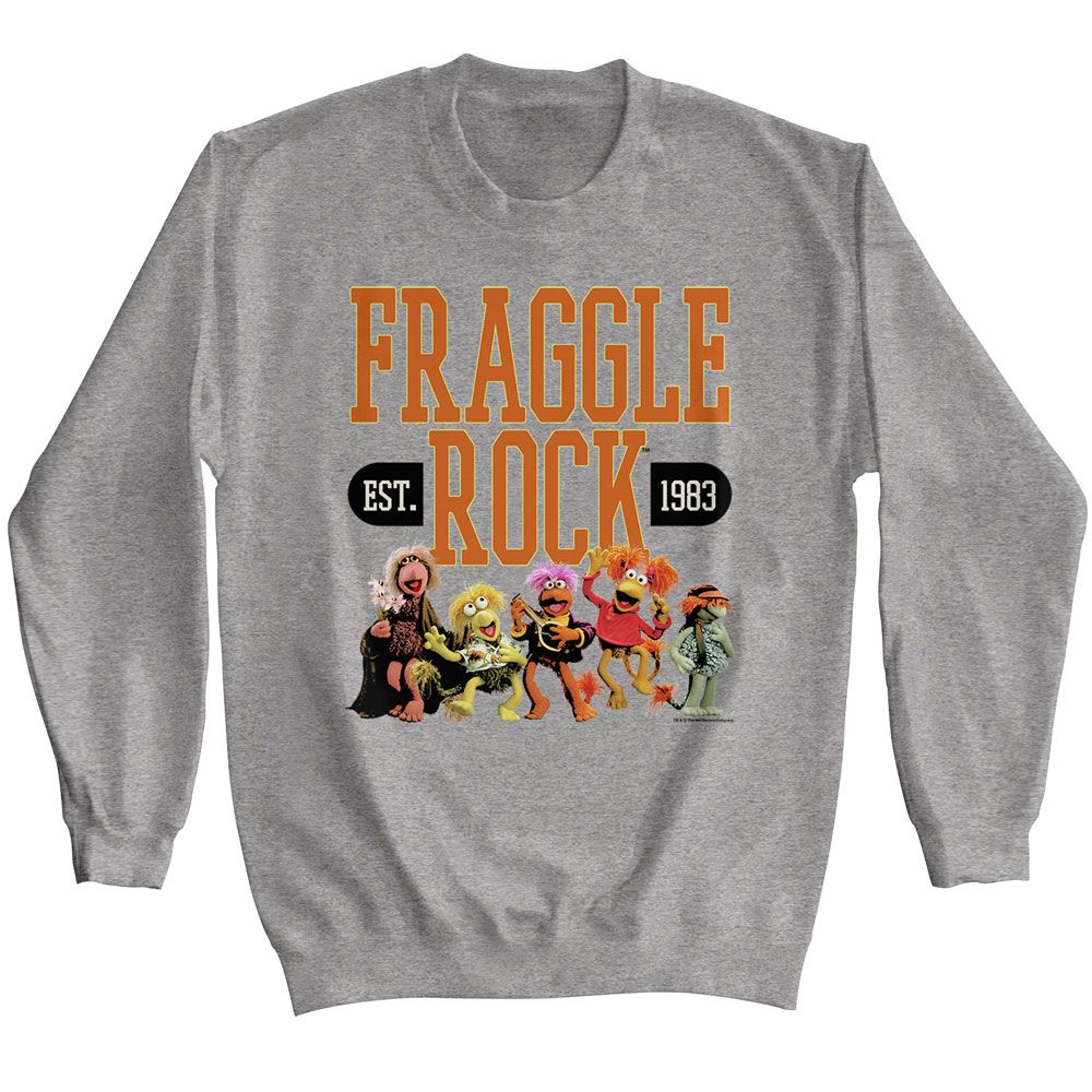 FRAGGLE ROCK-FRAGGLE ROCK ATHLETIC-GRAPHITE  HEATHER ADULT L/S SWEATSHIRT