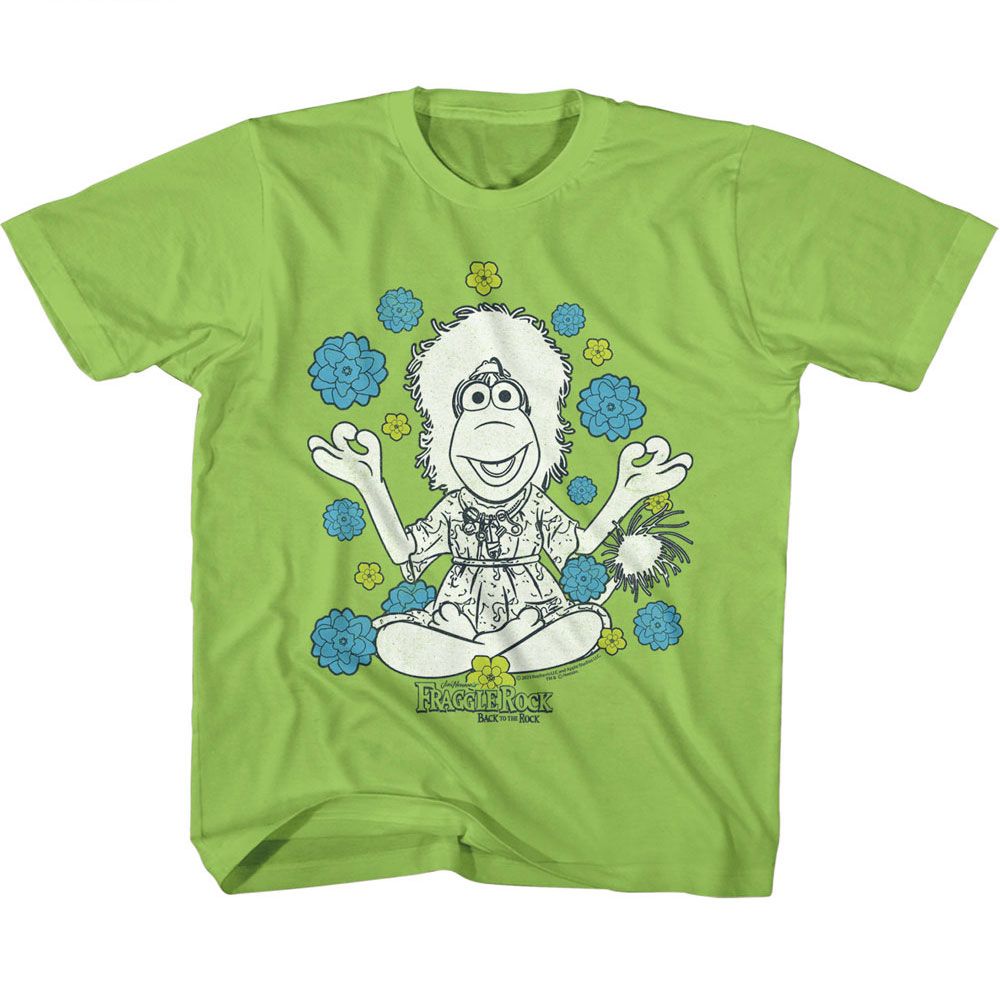 FRAGGLE ROCK-FRAGGLE ROCK MOKEY AND FLOWERS-KEY LIME YOUTH S/S TSHIRT